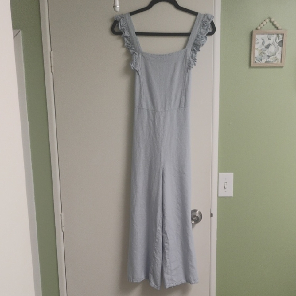 Promesa Light Blue Ruffled Jumpsuit